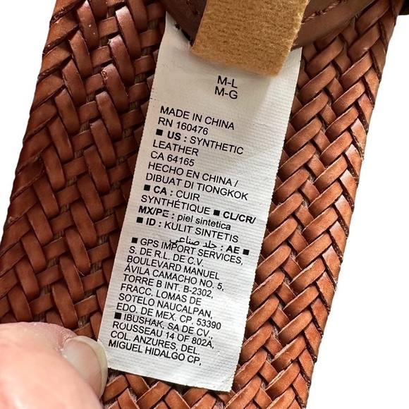 Wide Braided Round Buckle Synthetic Leather Belt, M/L - Picture 6 of 6